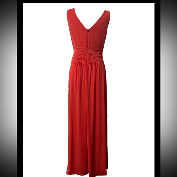 Sangria Coral Long Evening Dress Wedding Guest, Homecoming Dance, Event Size 6 - Picture 3 of 6